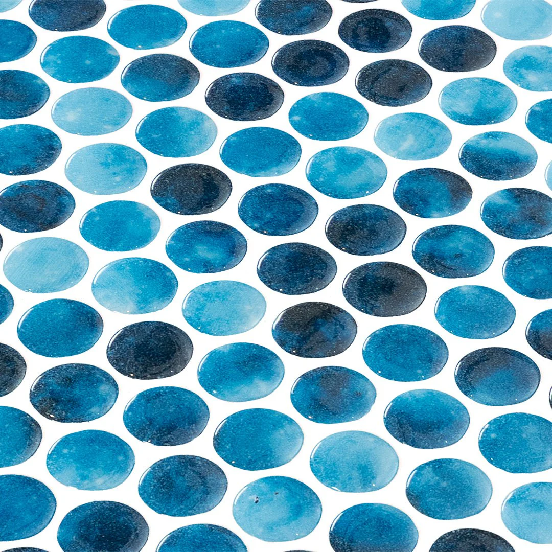 Sena, Penny Round Mosaic - Glass Tile - Image 2