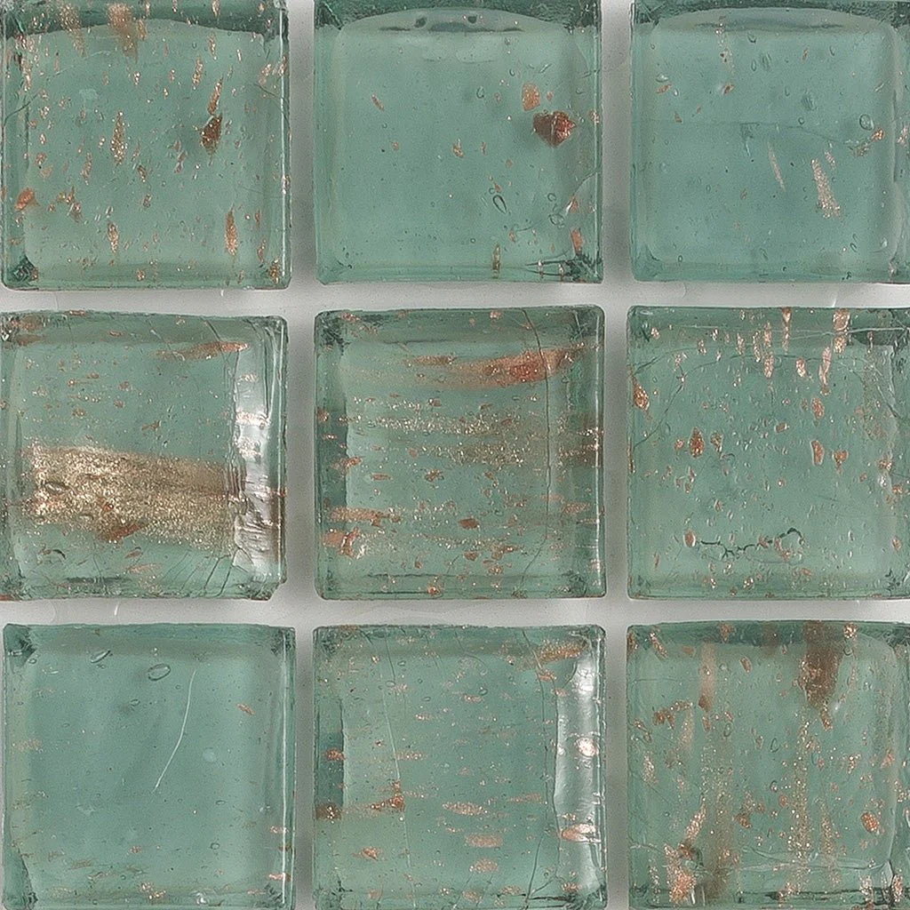 Serpentine Aventurina, 1" x 1" - Glass Tile
