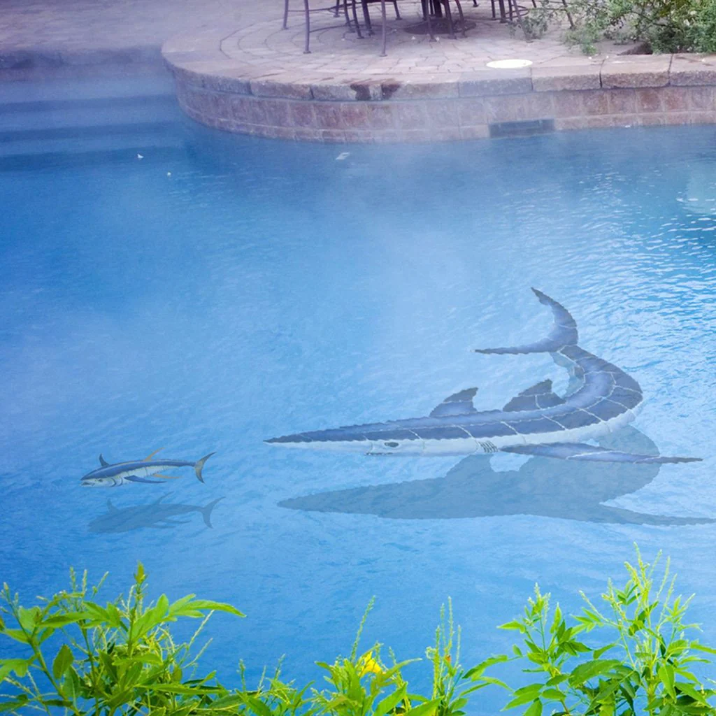 Shark, CC  w/Shadow - Pool Mosaic - Image 2