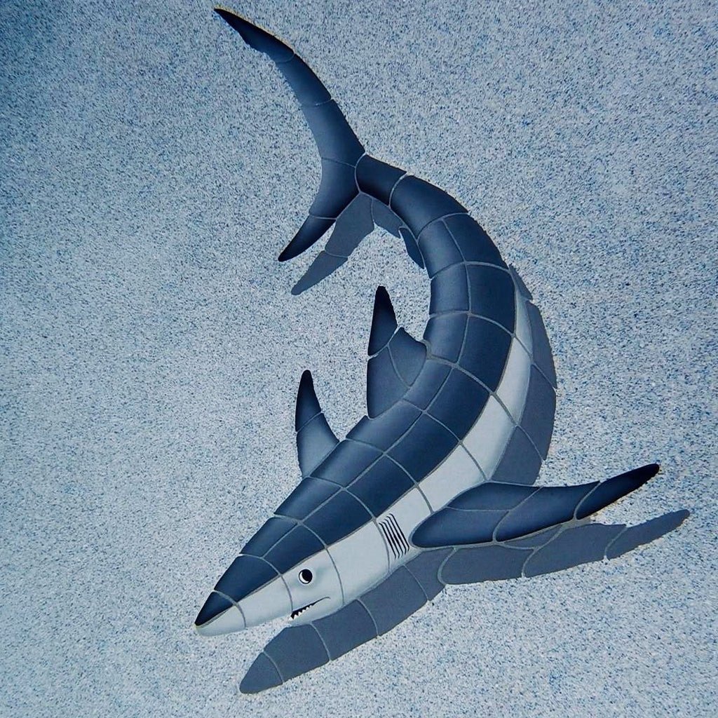 Shark - Grey w/Shadow - Pool Mosaic - Image 2