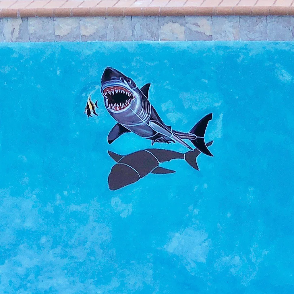 Shark, Porc w/Shadow - Pool Mosaic - Image 2