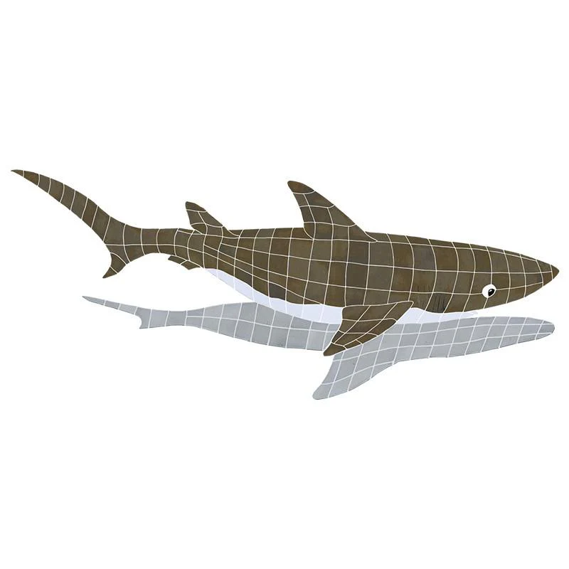 Shark w/Shadow - Pool Mosaic