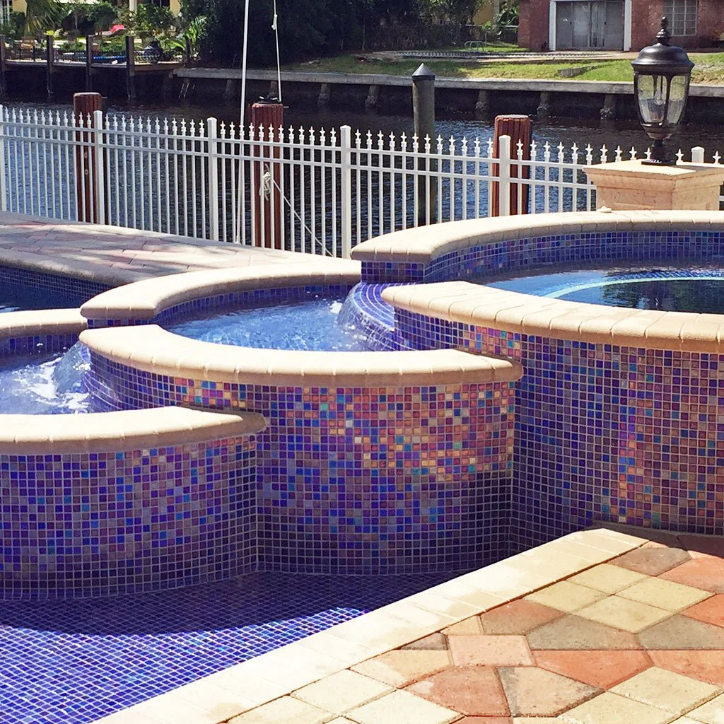 Shell Sapphire 555, 1" x 1" - Glass Tile - Image 2
