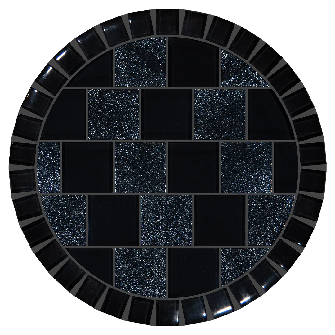 Signature Black, 12.5" Barstool Toppers - Pool Mosaic