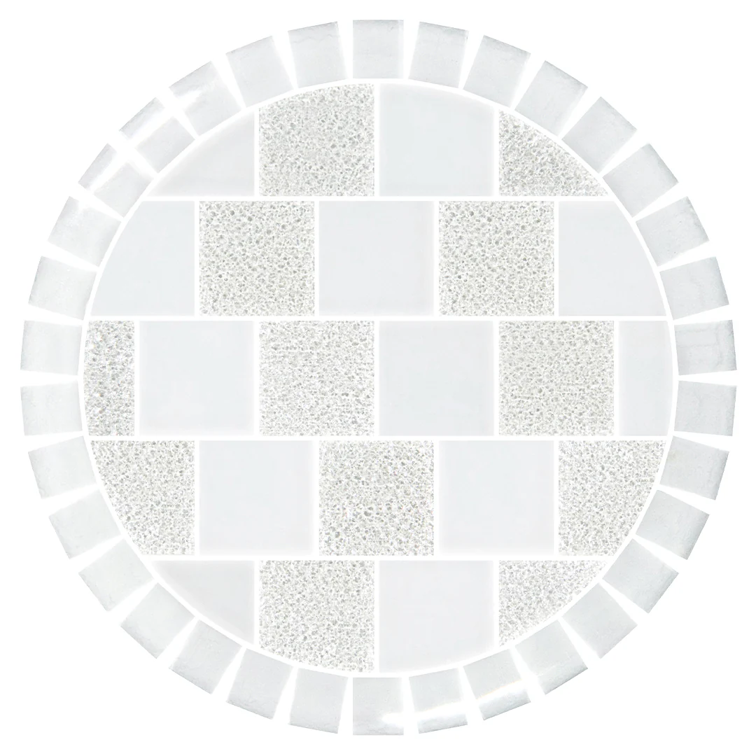 Signature White, 12.5" Barstool Toppers - Pool Mosaic