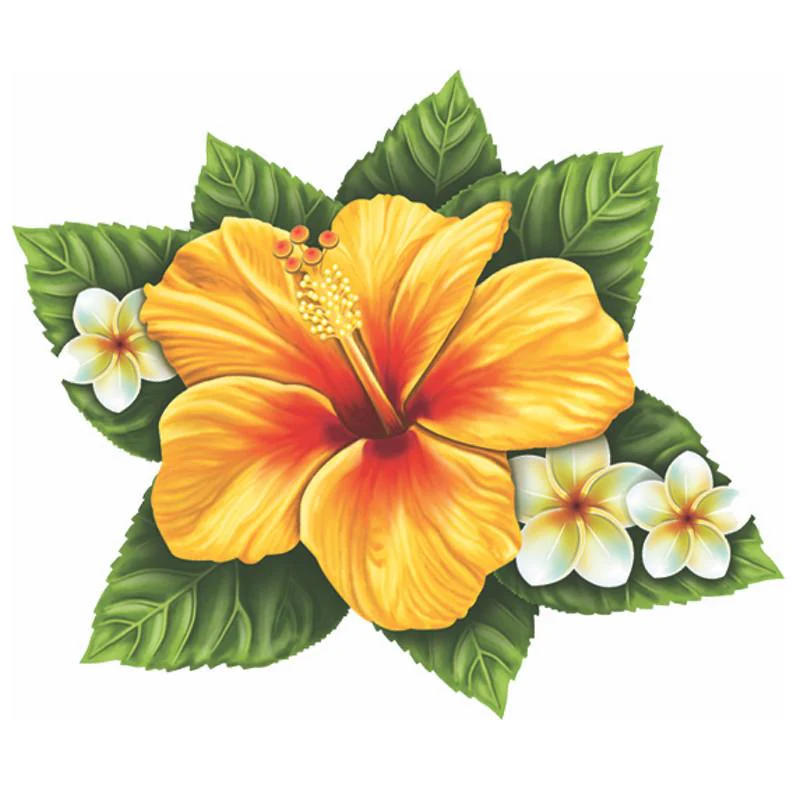 Single Hibiscus Flower - Yellow - Pool Mosaic