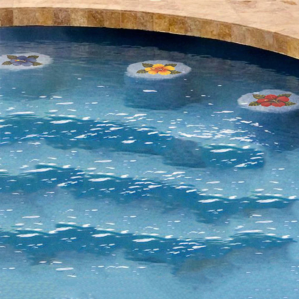 Single Hibiscus - Red - Pool Mosaic - Image 2