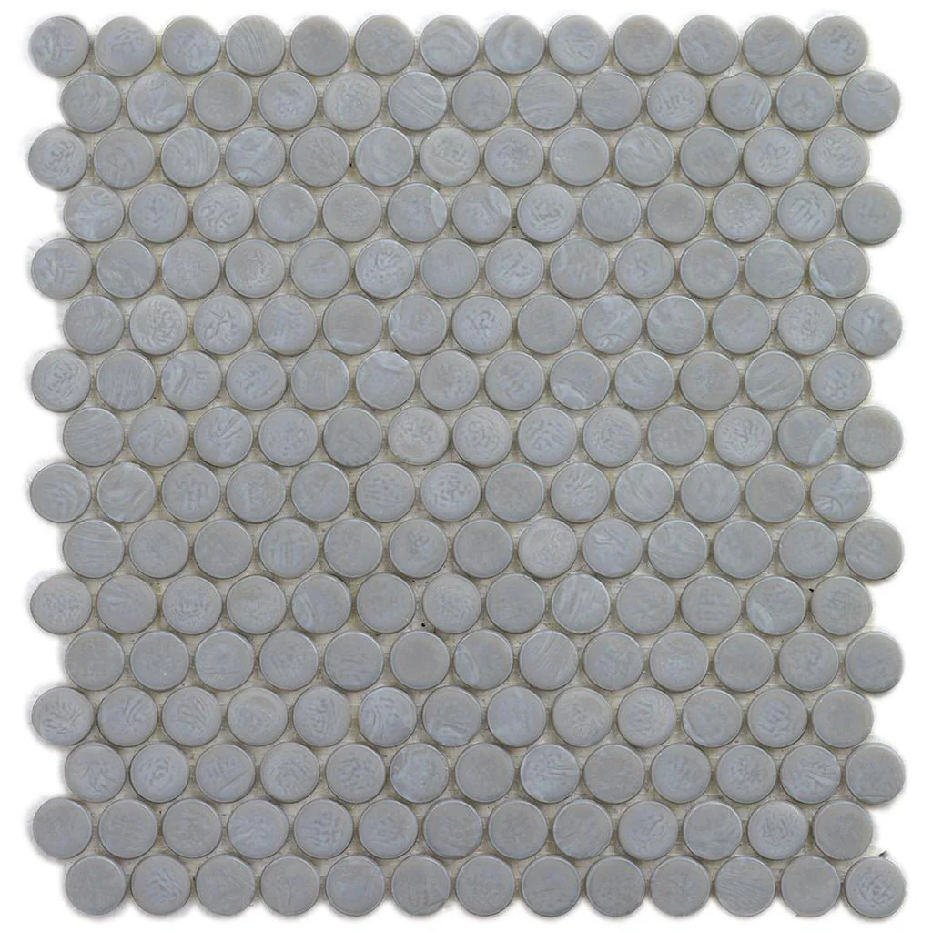 Slate Barrels, 6/8" - Glass Penny Round Mosaic