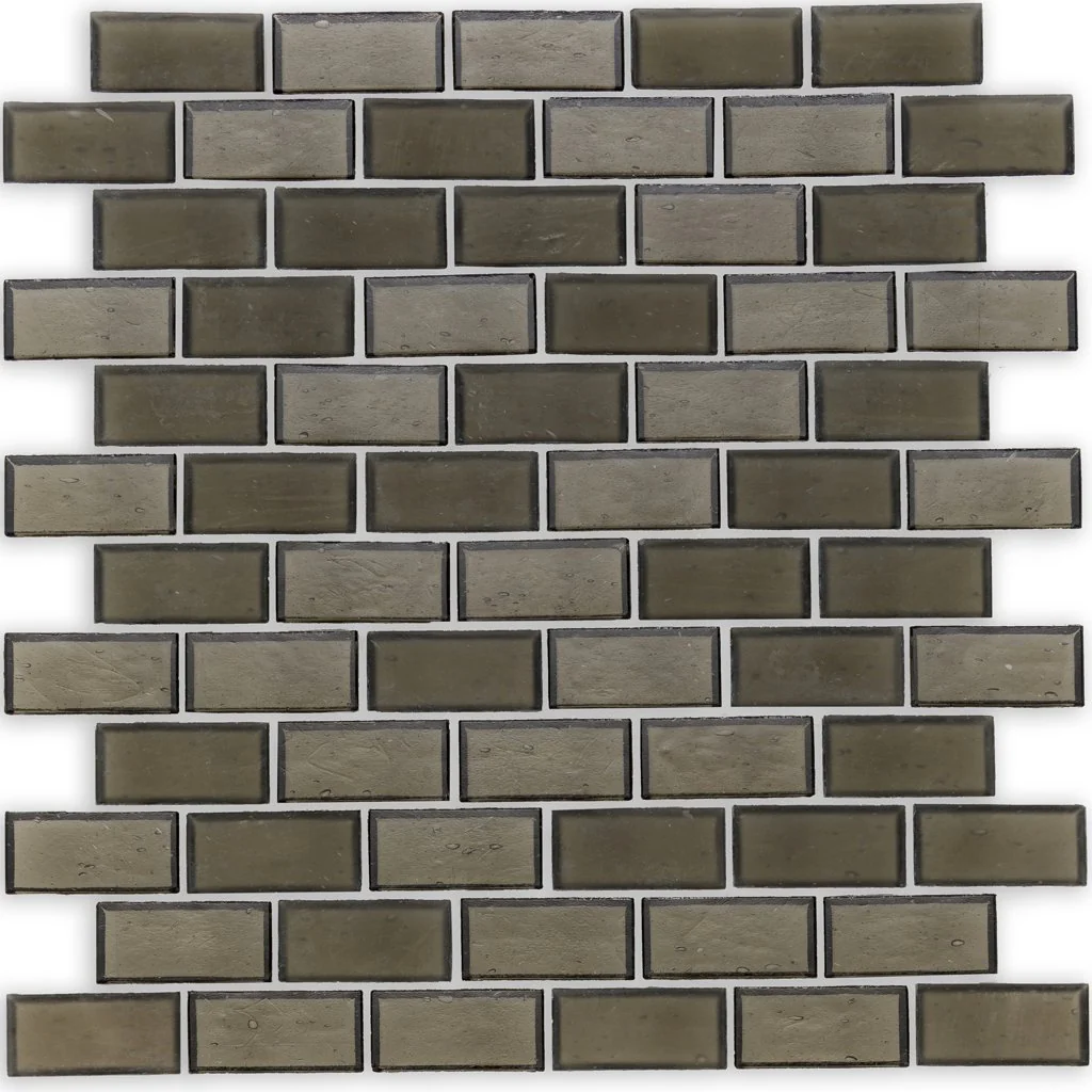 Smoke, 1" x 2" Staggered - Glass Tile