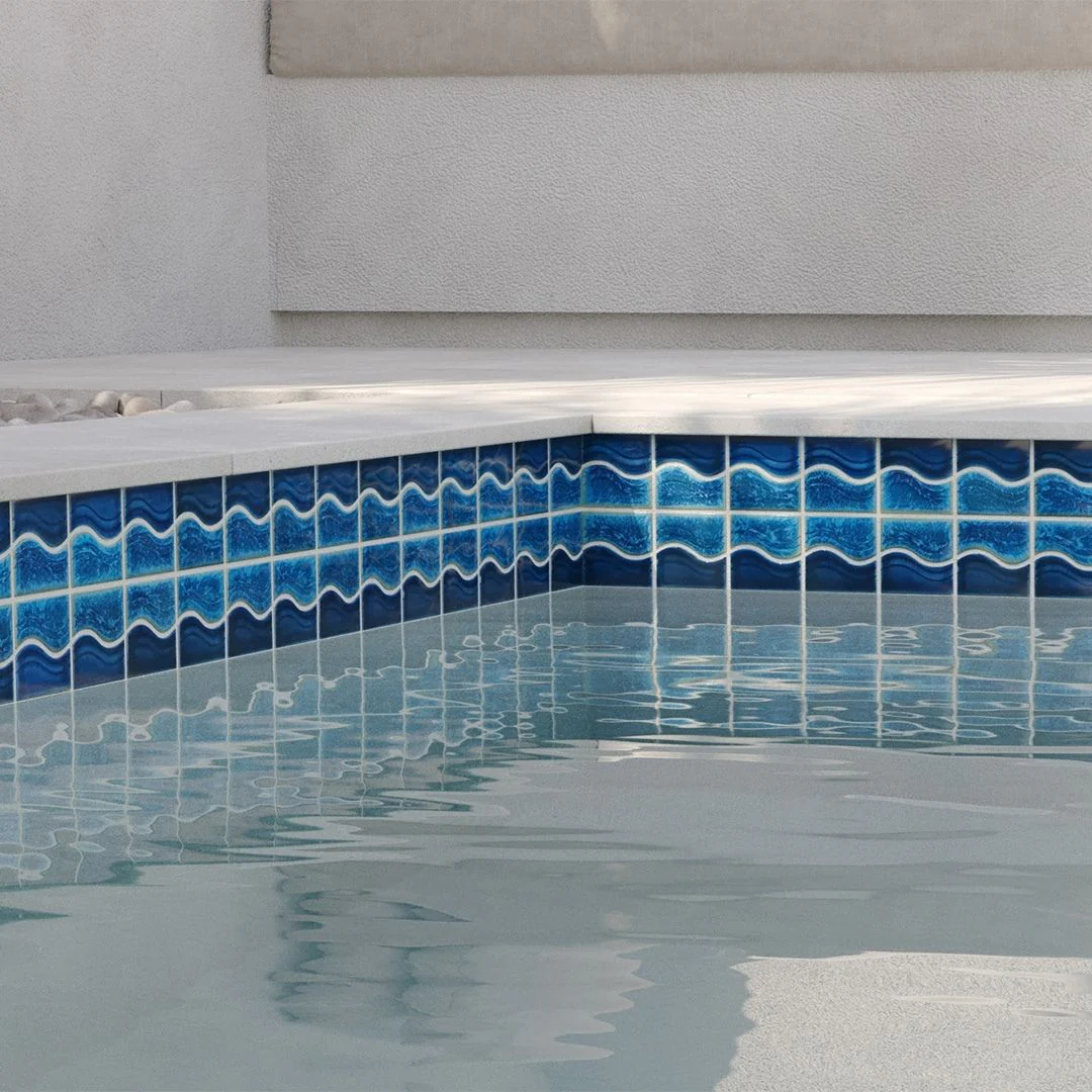 Smoke Blue, Mosaic - Porcelain Pool Tile - Image 4