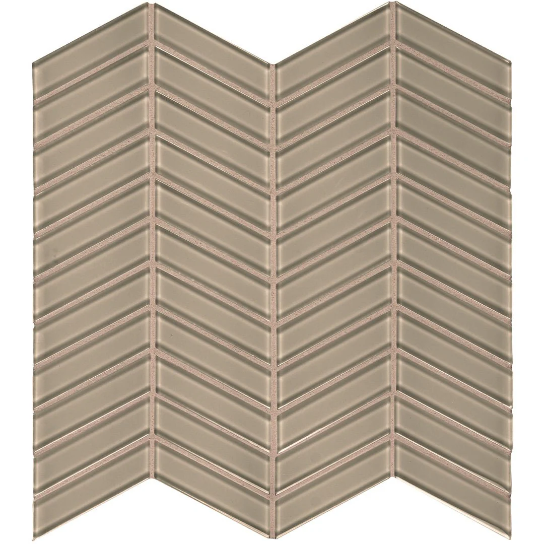 Smoke, Chevron - Glass Tile