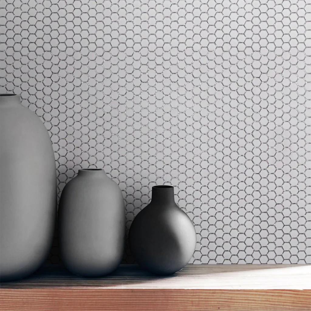 Smoke, Hexagon Mosaic - Glass Tile - Image 2