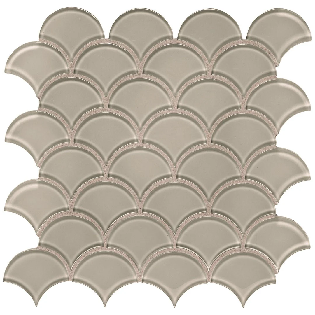 Smoke, Scallop - Glass Tile