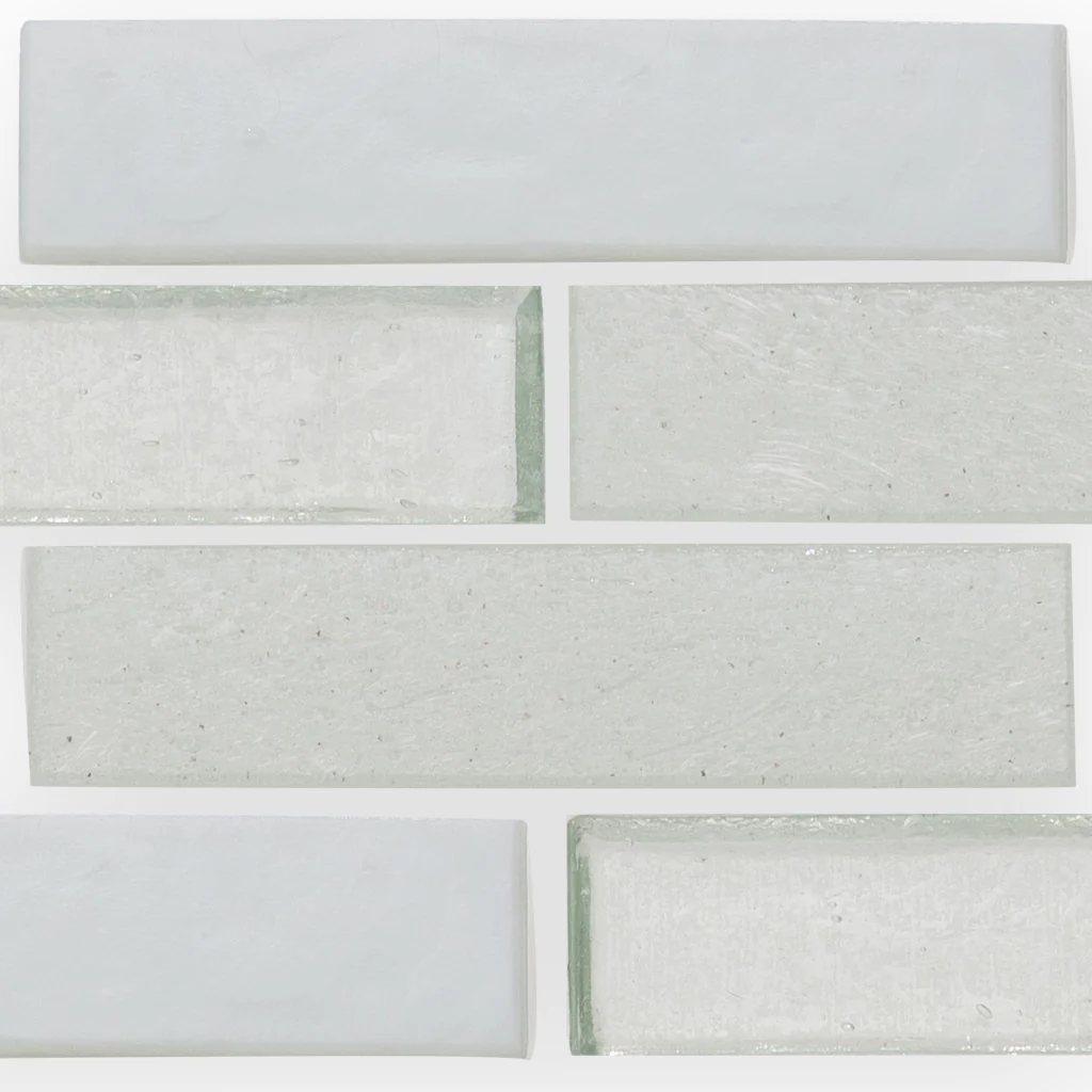 Snowfall, 1" x 4" Staggered - Glass Tile - Image 3