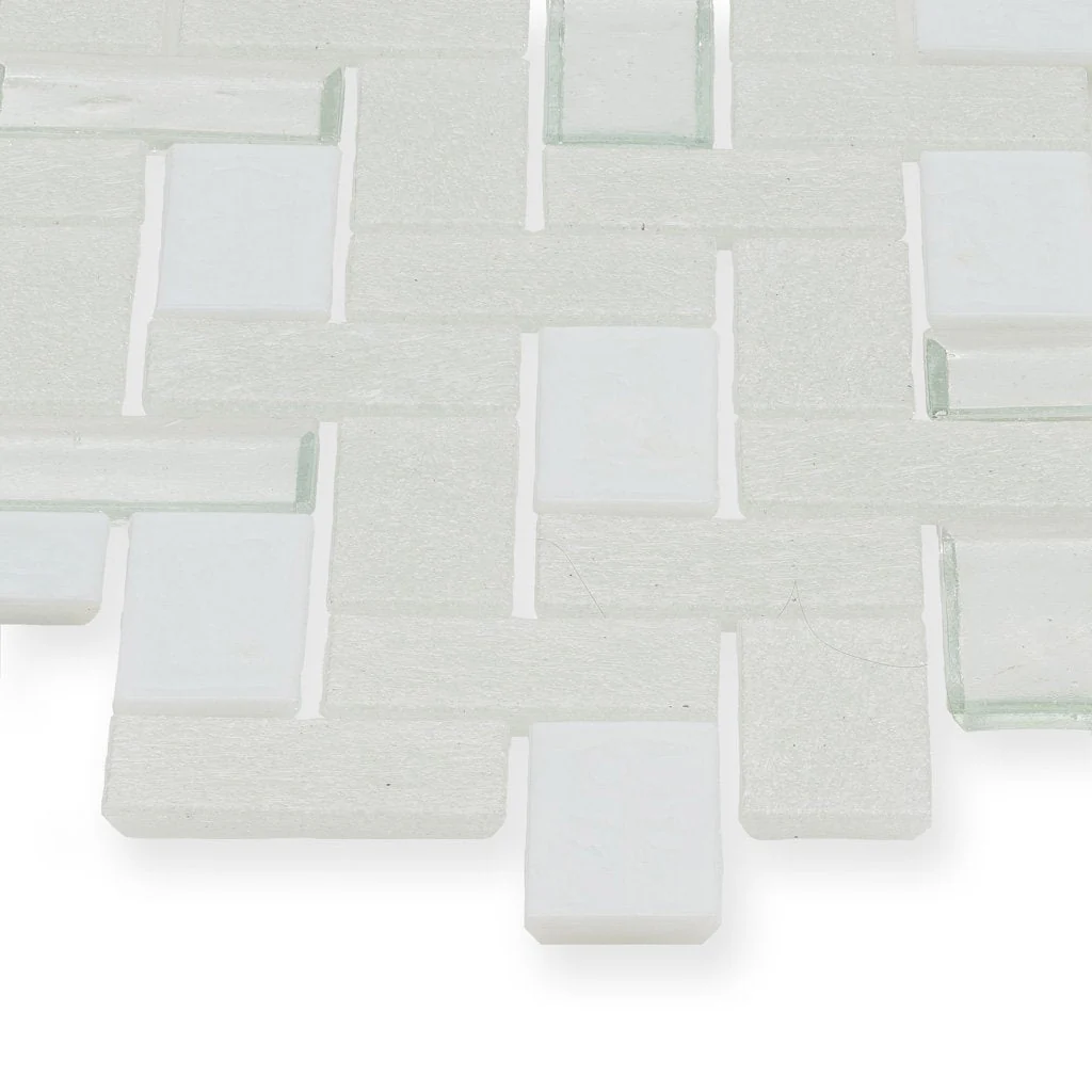 Snowfall, Herringbone - Glass Tile - Image 2