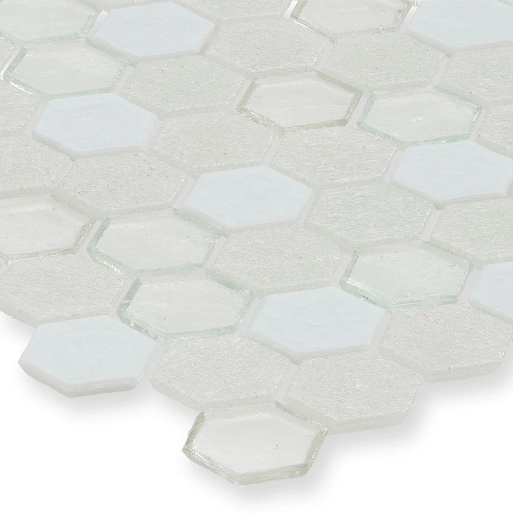 Snowfall, Hexagon Mosaic - Glass Tile - Image 2