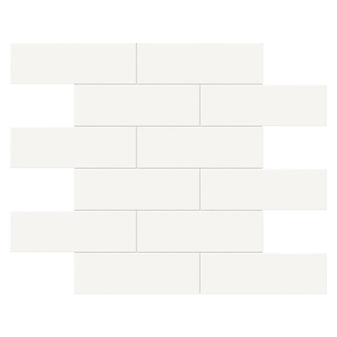 Soho Canvas White Glossy Brick, 2" x 6" - Ceramic Tile