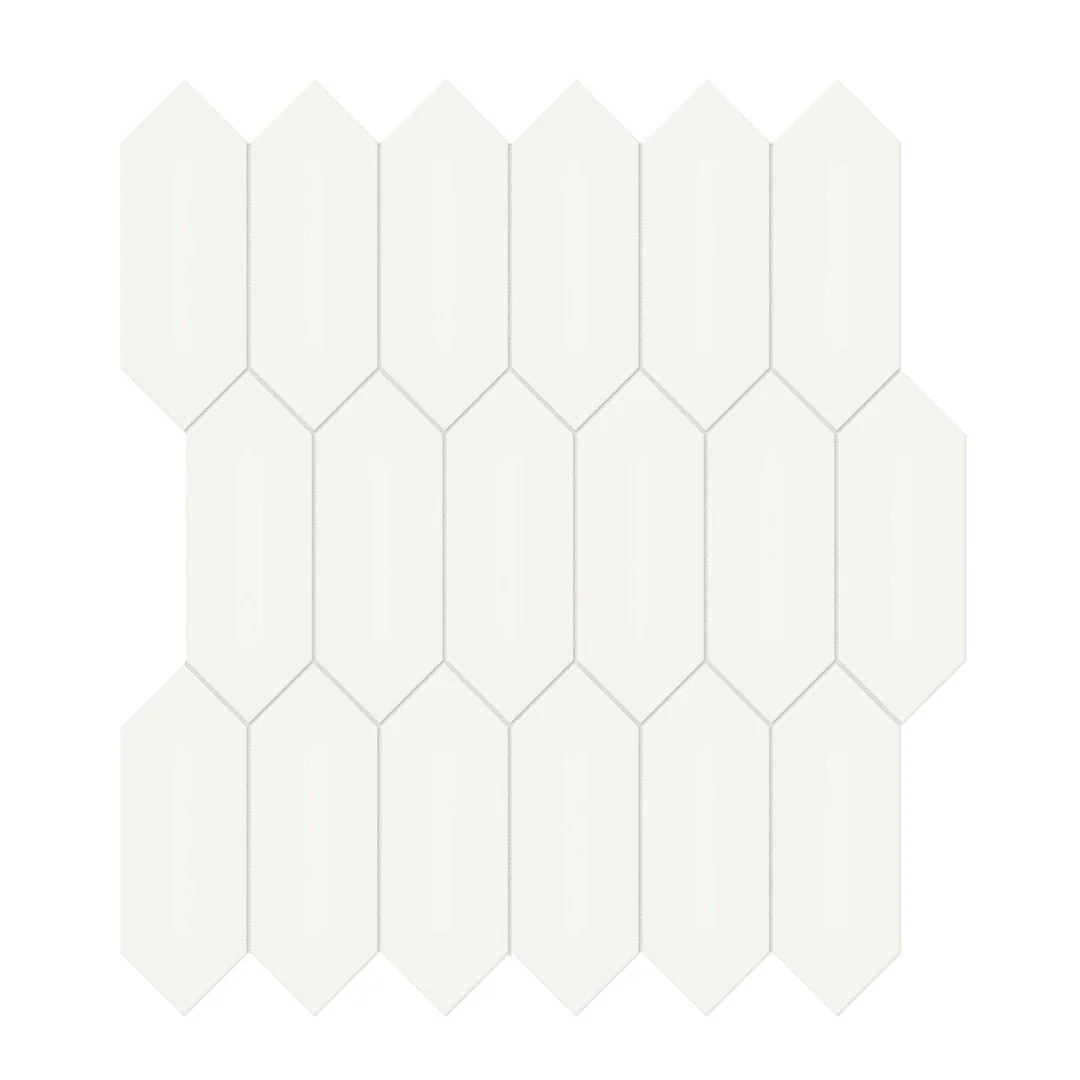 Soho Canvas White Glossy, 2" x 5" Picket - Ceramic Tile