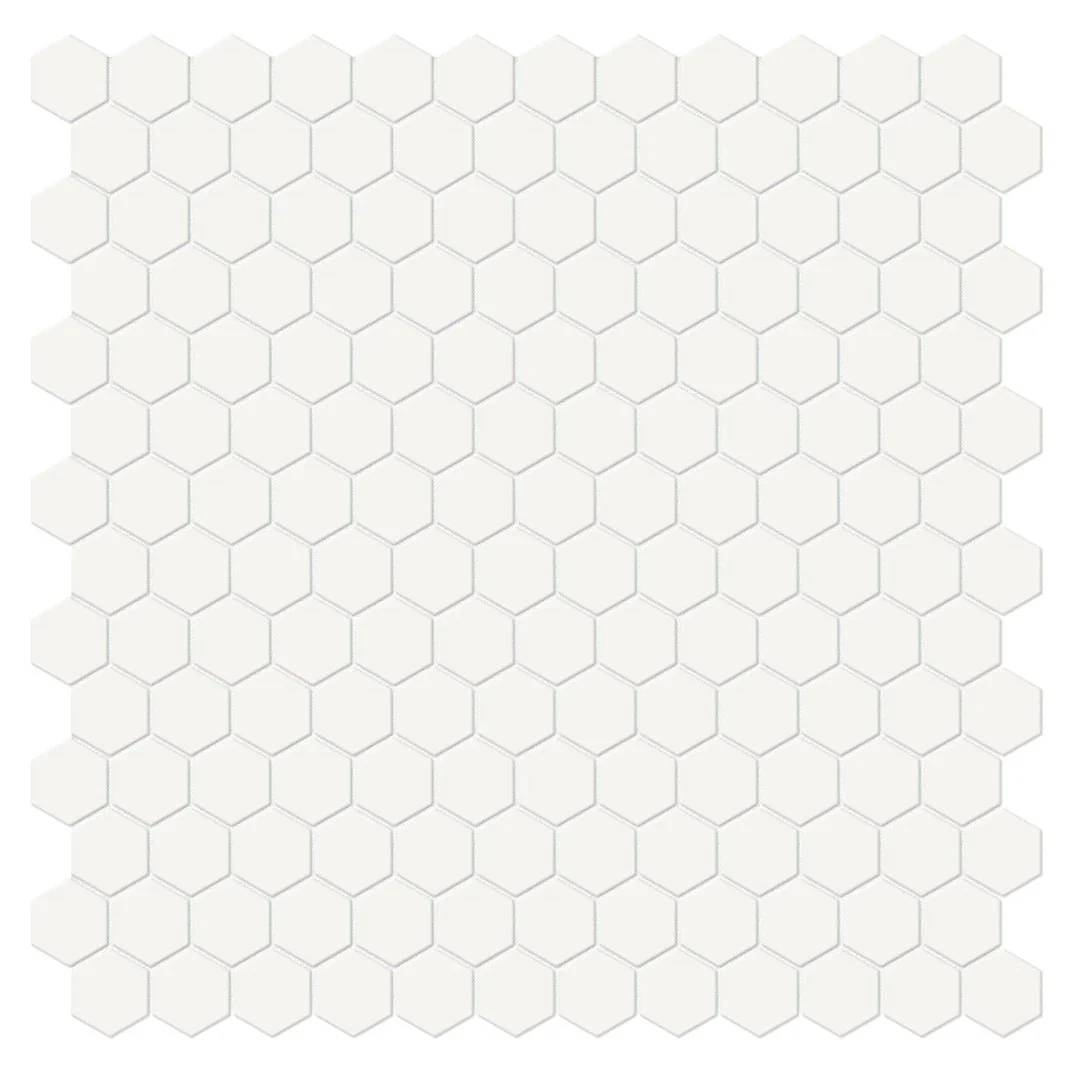 Soho Canvas White, 1" Hexagon - Ceramic Tile