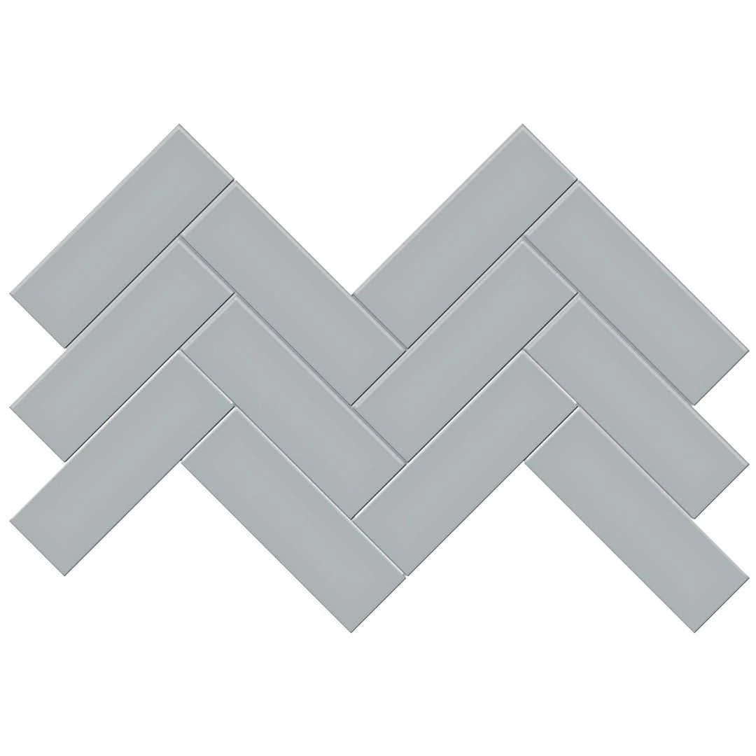Soho Cloud Blue Matte, 2" x 6" Herringbone - Ceramic Tile