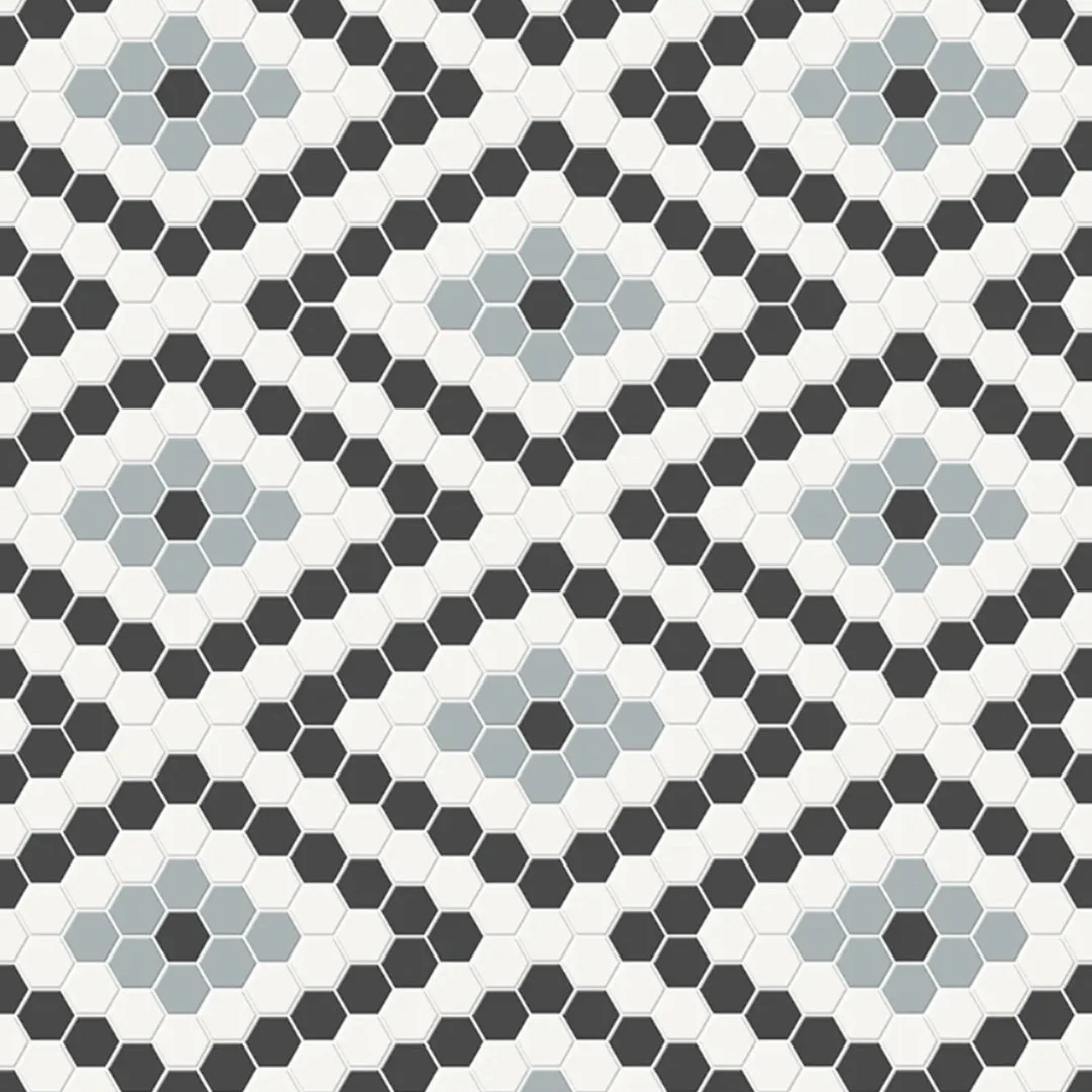 Soho Diamond Dawn Blend, Hexagon Mosaic - Ceramic Tile