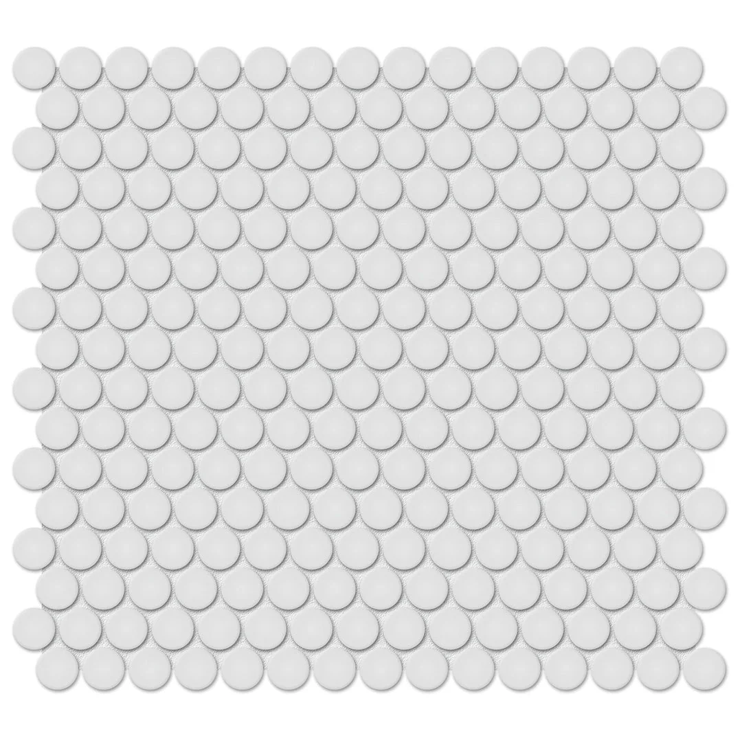 Soho Gallery Grey Matte, Penny Round - Ceramic Tile