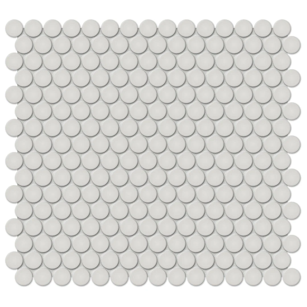 Soho Halo Grey Glossy, Penny Round - Ceramic Tile