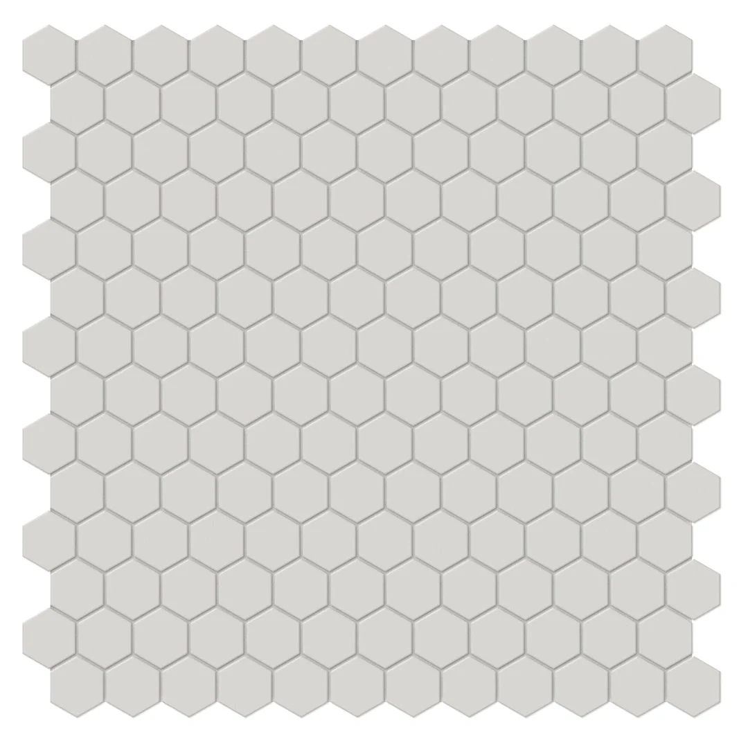 Soho Halo Grey, 1" Hexagon - Ceramic Tile
