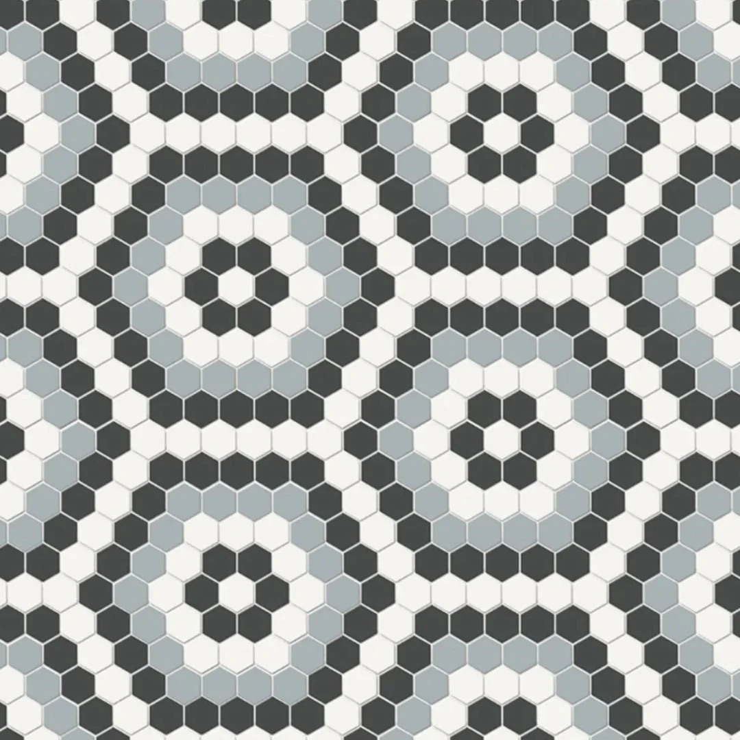 Soho Dawn Blend, Hexagon Mosaic - Ceramic Tile