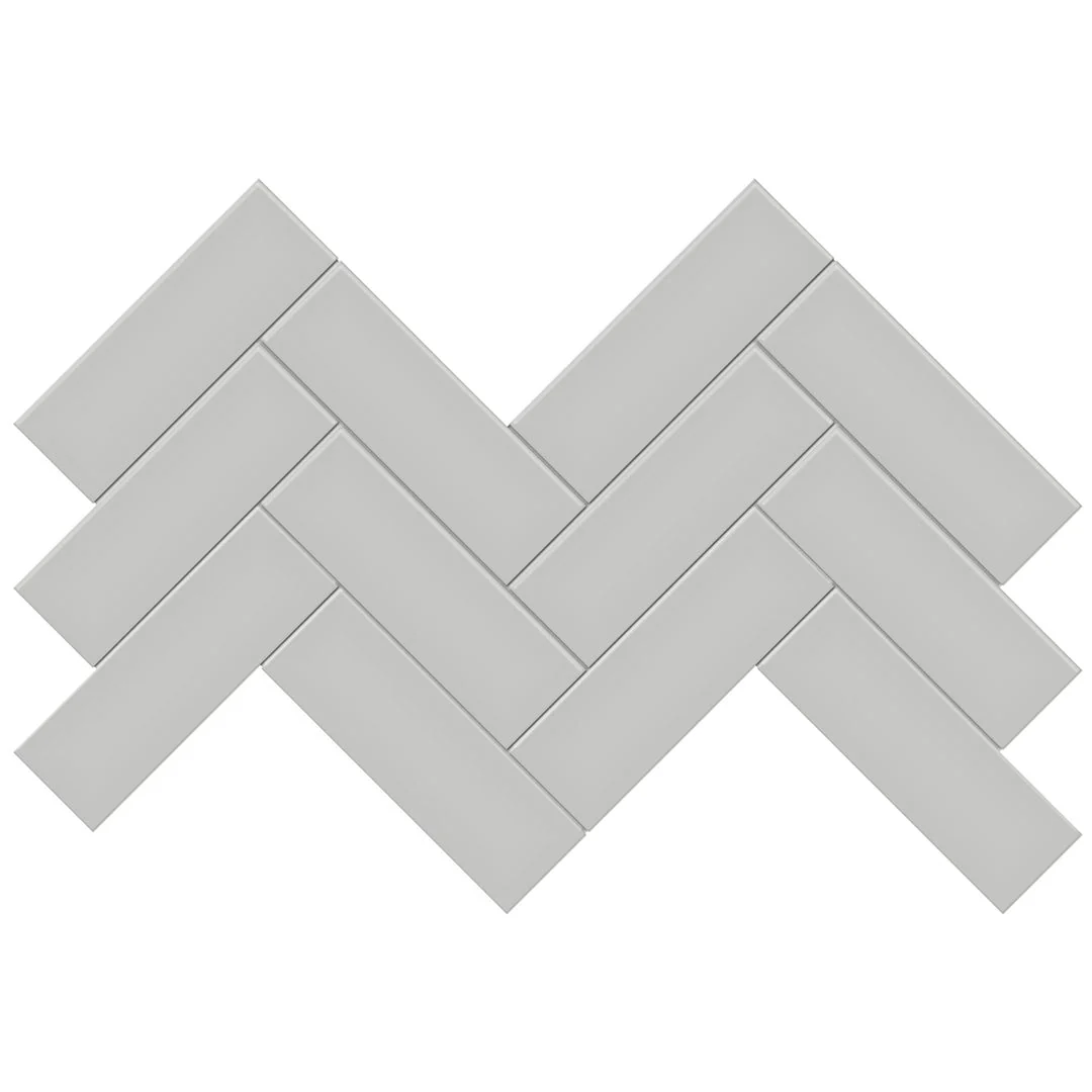 Soho Loft Grey Matte, 2" x 6" Herringbone - Ceramic Tile