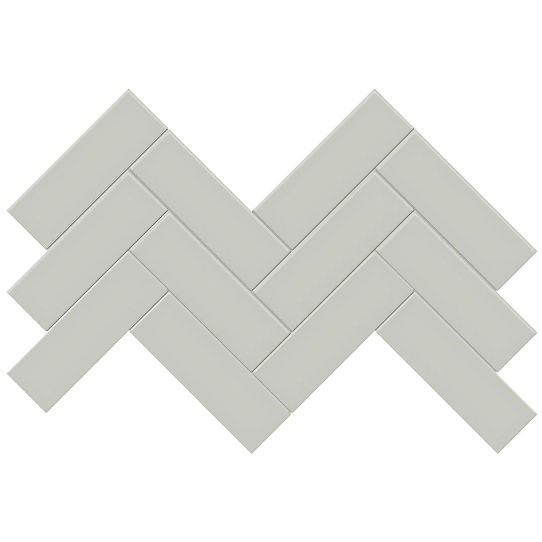 Soho Soft Sage Glossy, 2" x 6" Herringbone - Ceramic Tile