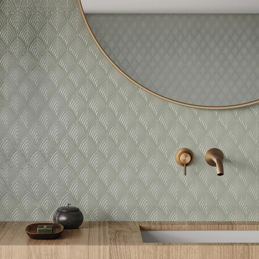 Soho Soft Sage, Scallop - Ceramic Tile - Image 2