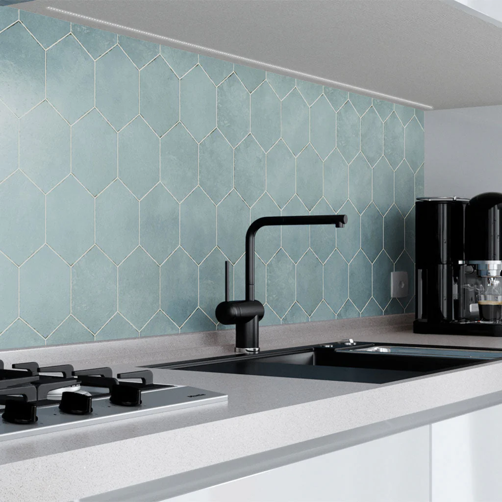 Spring Time Blue, Hexagon - Porcelain Tile - Image 2
