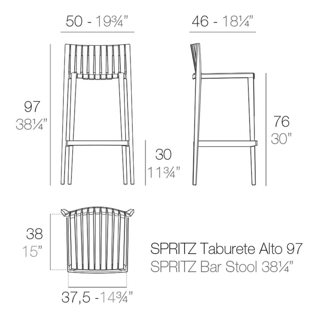 Spritz Bar Stool (Set of 4) - Modern Patio Furniture - Image 7