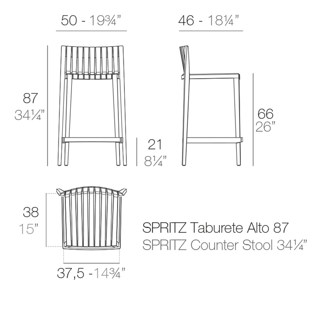 Spritz Counter Stool (Set of 4) - Modern Patio Furniture - Image 5