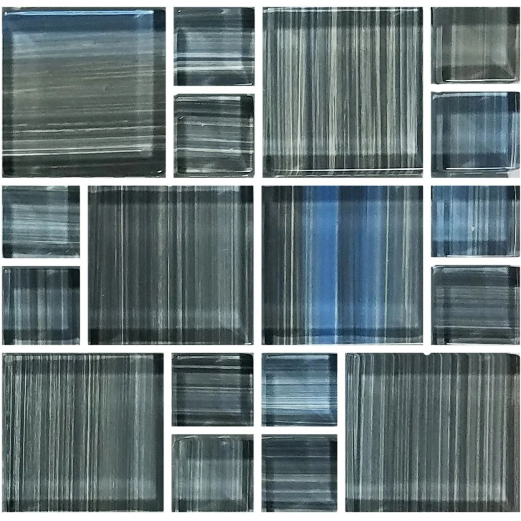 Steel Blue Gray, Mixed - Glass Tile