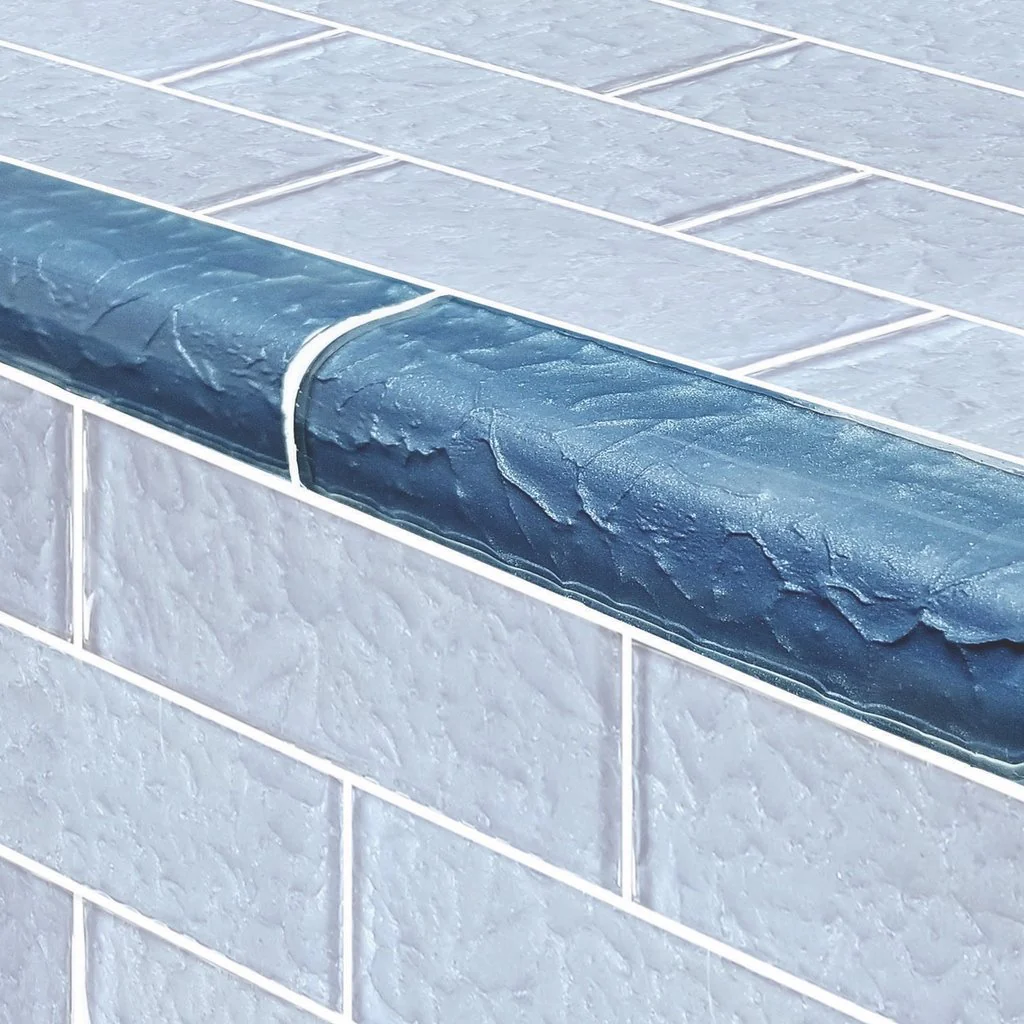 Steel Blue, Trim 2" x 6" - Glass Tile