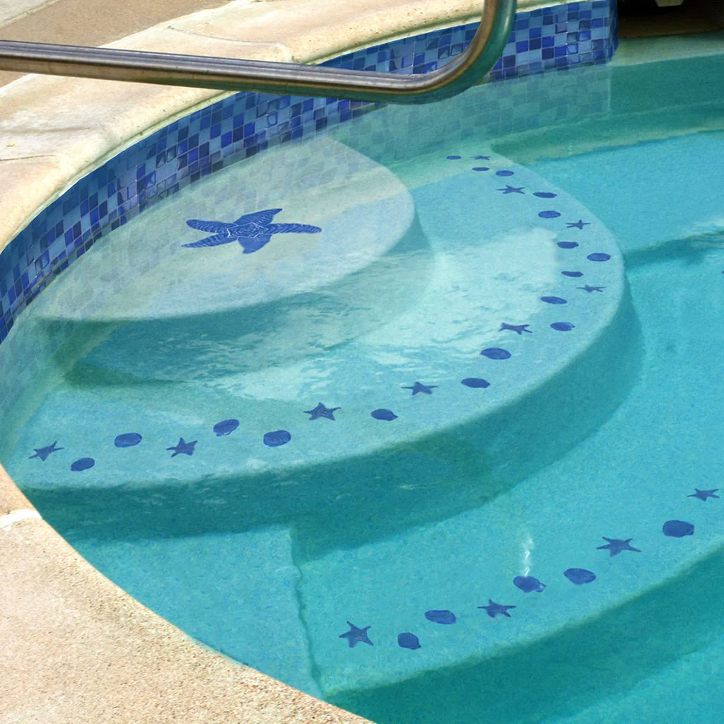 Step Markers - Shells Blue - Pool Mosaic - Image 2