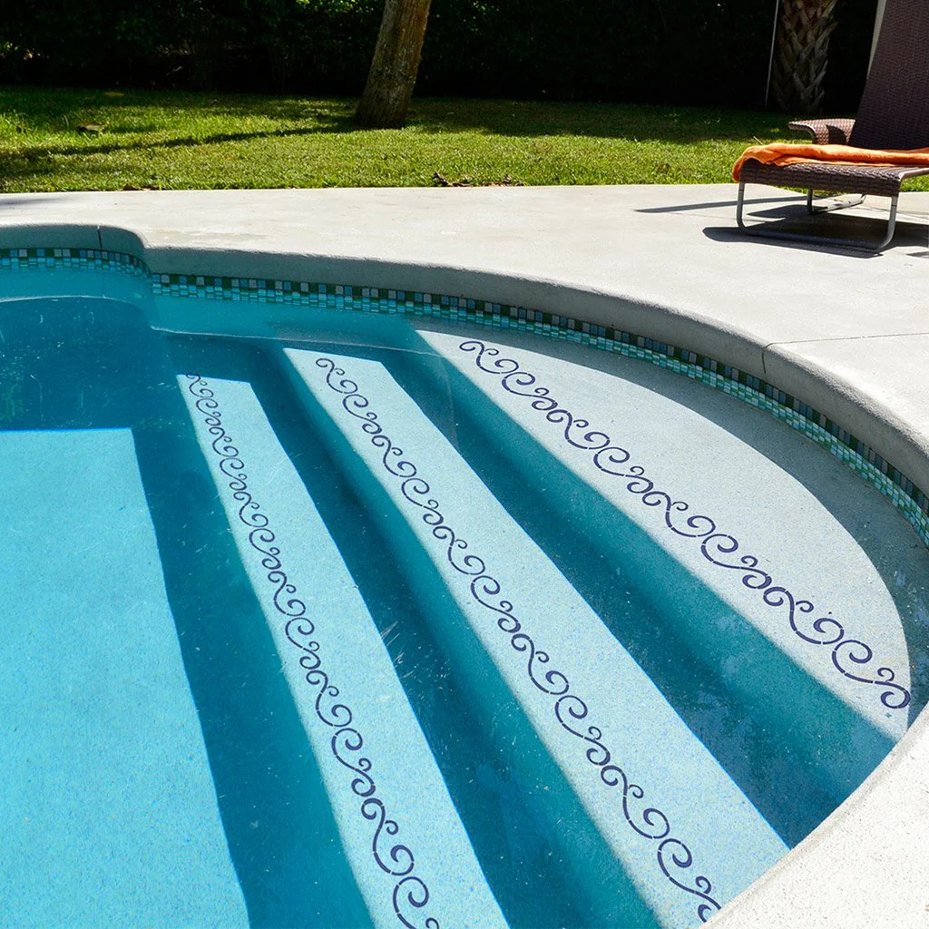 Step Markers - Swirl Blue - Pool Mosaic - Image 2