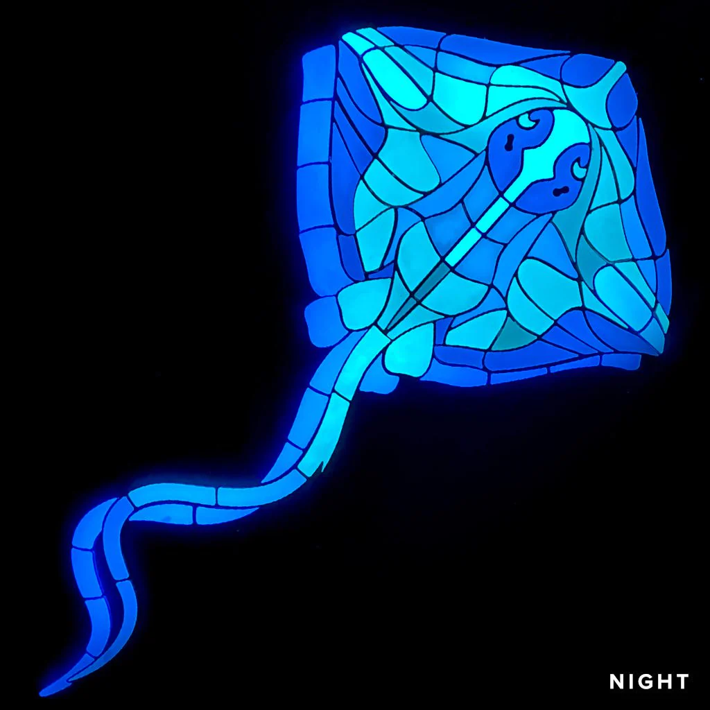 Stingray With Shadow - Glow in the Dark Pool Mosaic - Image 5