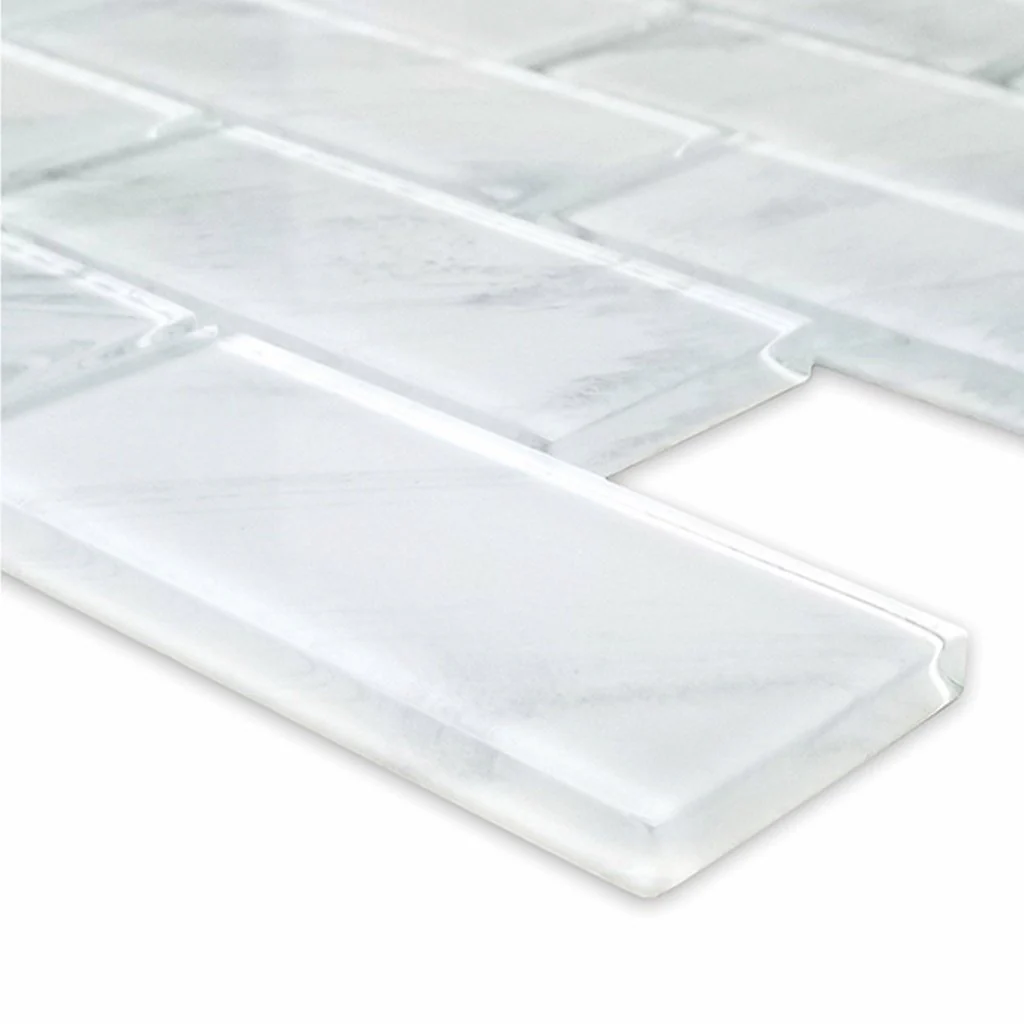 Stratus White, 2" x 4" - Glass Tile - Image 2
