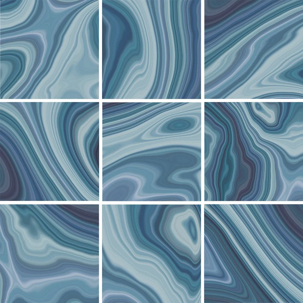 Stream Blue, 6" x 6" - Porcelain Tile - Image 2