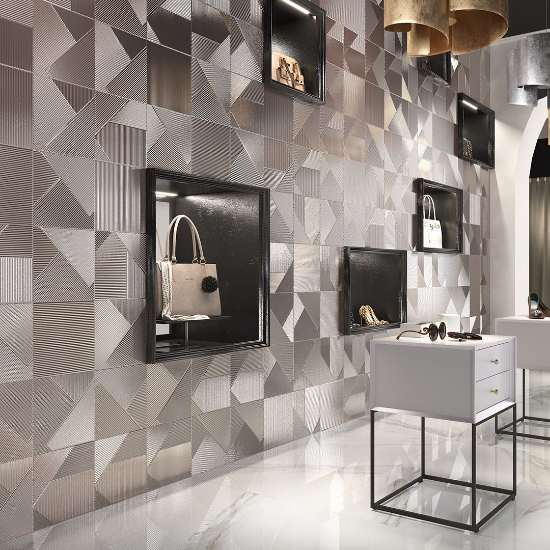 Stripes Mix Mercury, 10" x 10" - Porcelain Tile - Image 2