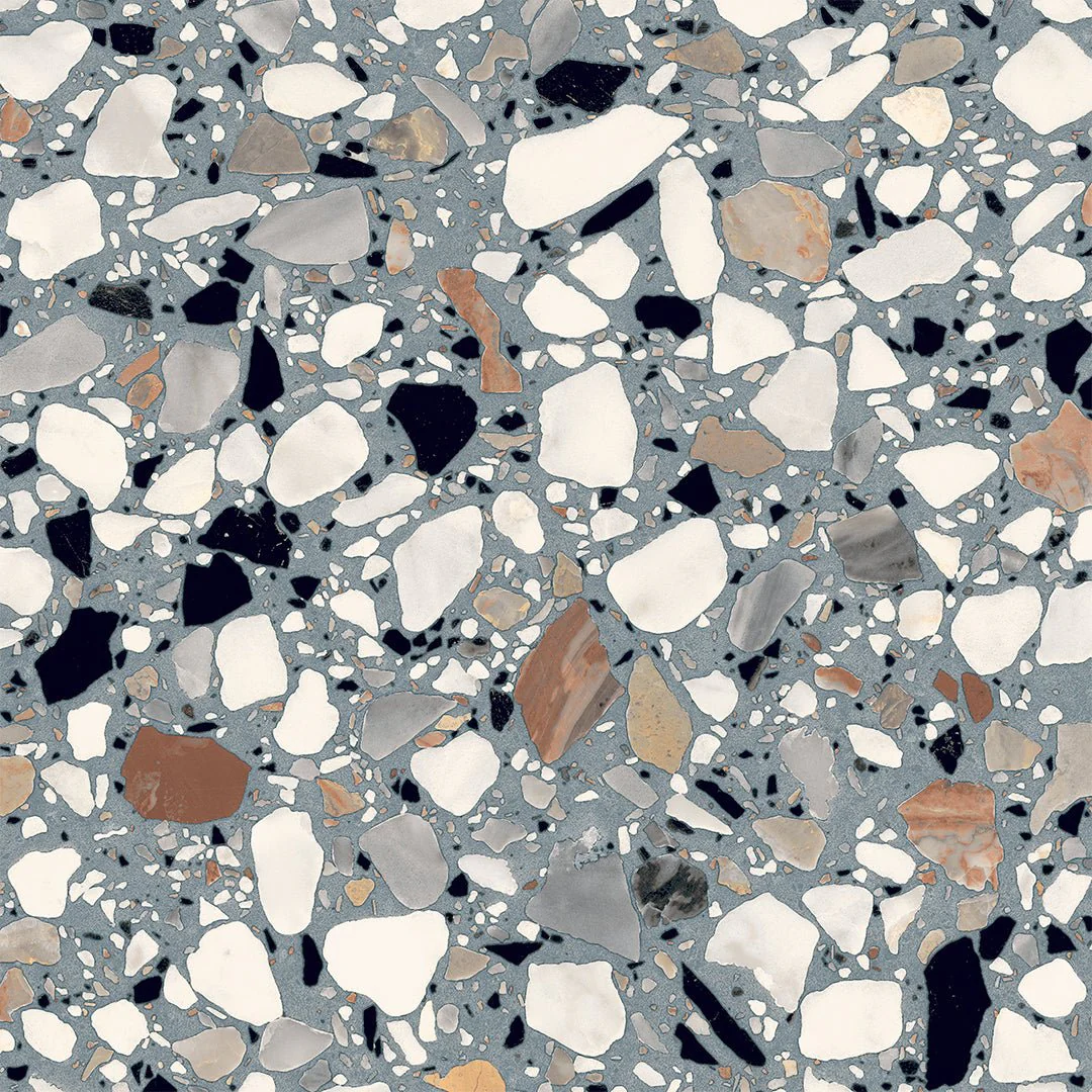 Studio Terrazzo Azzurro, 8" x 8" - Porcelain Tile