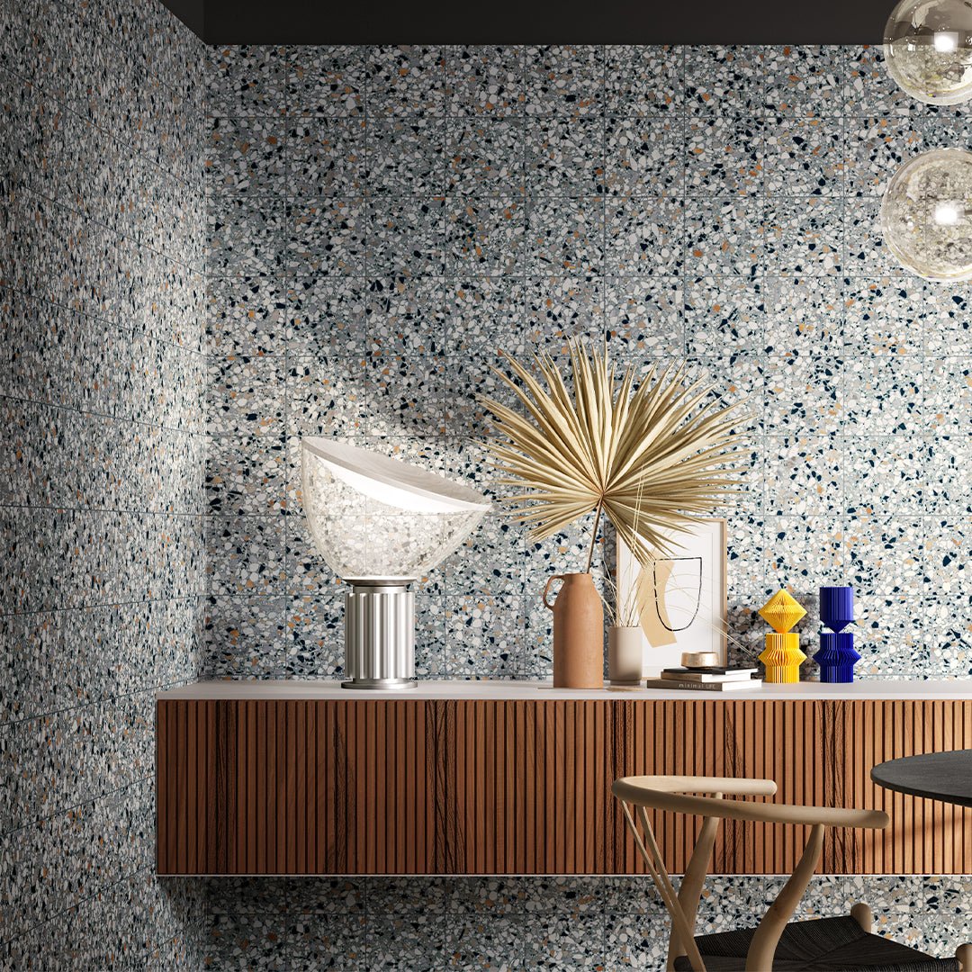 Studio Terrazzo Azzurro, 8" x 8" - Porcelain Tile - Image 2