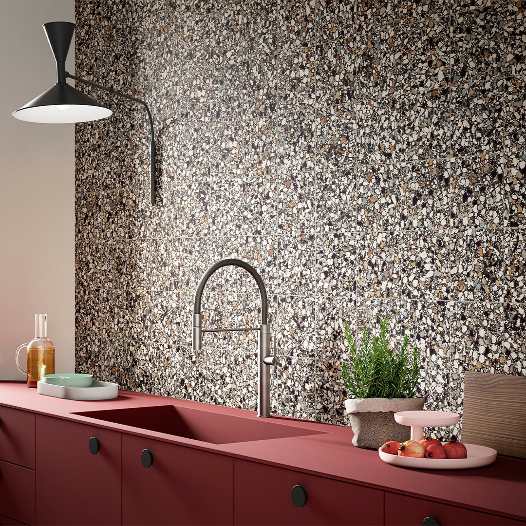 Studio Terrazzo Nero, 8" x 8" - Porcelain Tile - Image 2