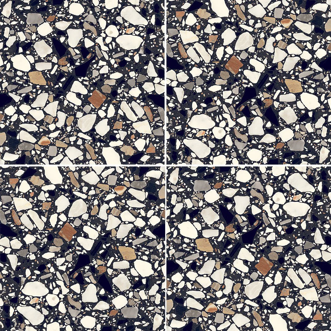 Studio Terrazzo Nero, 8" x 8" - Porcelain Tile - Image 3