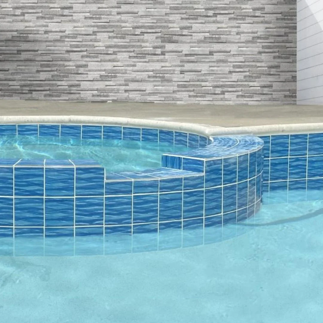 Summer Blue, 6" x 6" - Porcelain Pool Tile - Image 2