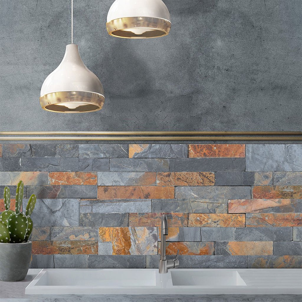 Sunset Multi Color Dressed, 6" x 24" Ledger Panel - Stacked Natural Stone - Image 2