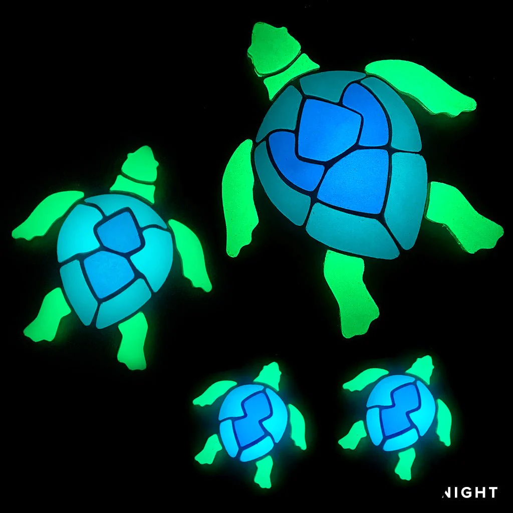 Swimming Turtle Family, Blue - Glow in the Dark Pool Mosaics - AquaBlu Exclusive! - Image 2
